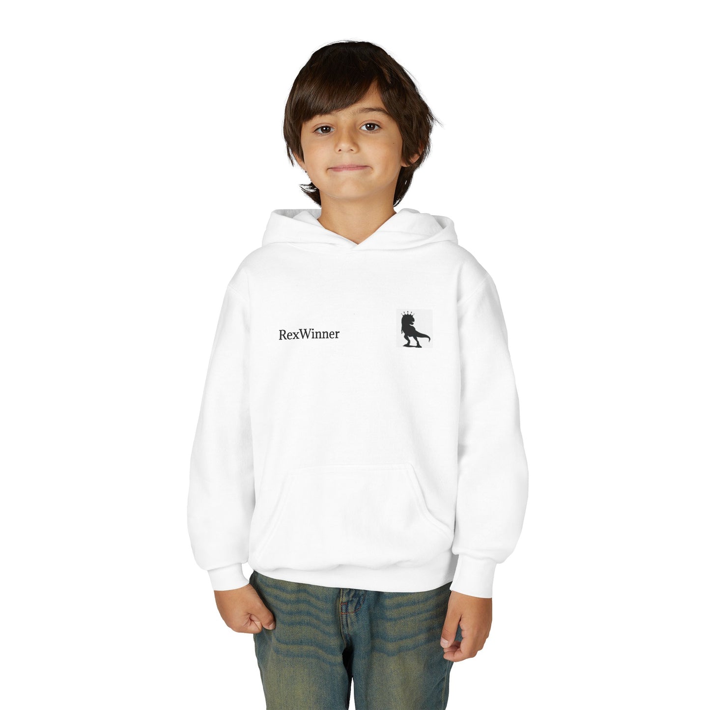 Youth Heavy Blend Hooded Sweatshirt - Fun Dinosaur Design